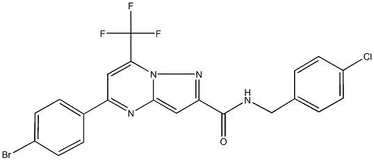 5-(4-bromophenyl)-N-(4-chlorobenzyl)-7-(trifluoromethyl)pyrazolo[1,5-a]pyrimidine-2-carboxamide Structure