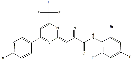 N-(2-bromo-4,6-difluorophenyl)-5-(4-bromophenyl)-7-(trifluoromethyl)pyrazolo[1,5-a]pyrimidine-2-carboxamide 구조식 이미지