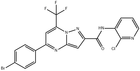 5-(4-bromophenyl)-N-(2-chloro-3-pyridinyl)-7-(trifluoromethyl)pyrazolo[1,5-a]pyrimidine-2-carboxamide Structure