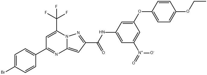 5-(4-bromophenyl)-N-{3-(4-ethoxyphenoxy)-5-nitrophenyl}-7-(trifluoromethyl)pyrazolo[1,5-a]pyrimidine-2-carboxamide 구조식 이미지