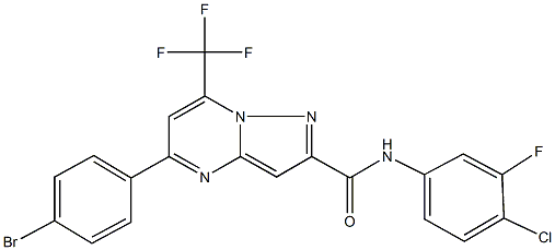 5-(4-bromophenyl)-N-(4-chloro-3-fluorophenyl)-7-(trifluoromethyl)pyrazolo[1,5-a]pyrimidine-2-carboxamide Structure
