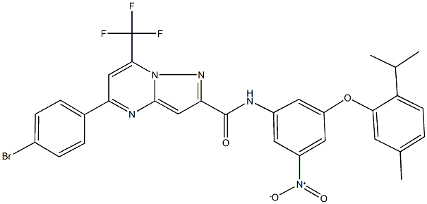 5-(4-bromophenyl)-N-[3-nitro-5-(2-isopropyl-5-methylphenoxy)phenyl]-7-(trifluoromethyl)pyrazolo[1,5-a]pyrimidine-2-carboxamide Structure