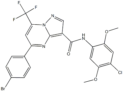 5-(4-bromophenyl)-N-(4-chloro-2,5-dimethoxyphenyl)-7-(trifluoromethyl)pyrazolo[1,5-a]pyrimidine-3-carboxamide Structure