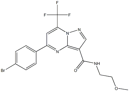 5-(4-bromophenyl)-N-(2-methoxyethyl)-7-(trifluoromethyl)pyrazolo[1,5-a]pyrimidine-3-carboxamide 구조식 이미지