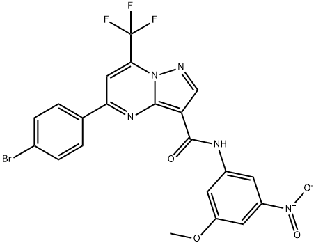 5-(4-bromophenyl)-N-{3-nitro-5-methoxyphenyl}-7-(trifluoromethyl)pyrazolo[1,5-a]pyrimidine-3-carboxamide 구조식 이미지