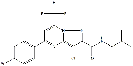 5-(4-bromophenyl)-3-chloro-N-isobutyl-7-(trifluoromethyl)pyrazolo[1,5-a]pyrimidine-2-carboxamide Structure