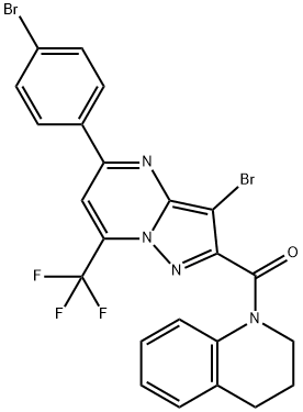 1-{[3-bromo-5-(4-bromophenyl)-7-(trifluoromethyl)pyrazolo[1,5-a]pyrimidin-2-yl]carbonyl}-1,2,3,4-tetrahydroquinoline Structure