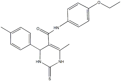 N-(4-ethoxyphenyl)-6-methyl-4-(4-methylphenyl)-2-thioxo-1,2,3,4-tetrahydro-5-pyrimidinecarboxamide Structure