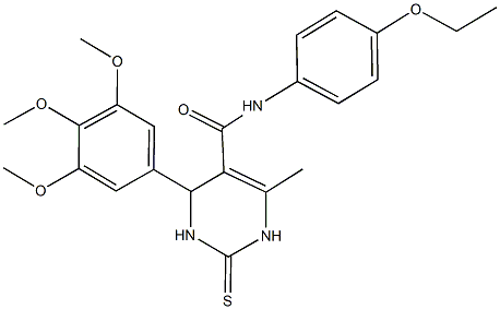 N-(4-ethoxyphenyl)-6-methyl-2-thioxo-4-(3,4,5-trimethoxyphenyl)-1,2,3,4-tetrahydropyrimidine-5-carboxamide 구조식 이미지