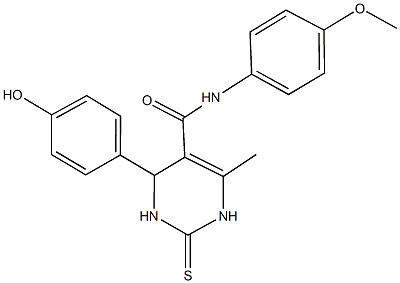 4-(4-hydroxyphenyl)-N-(4-methoxyphenyl)-6-methyl-2-thioxo-1,2,3,4-tetrahydro-5-pyrimidinecarboxamide 구조식 이미지