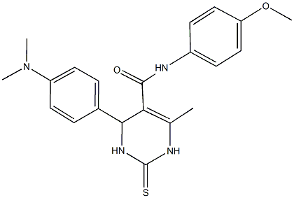 4-[4-(dimethylamino)phenyl]-N-(4-methoxyphenyl)-6-methyl-2-thioxo-1,2,3,4-tetrahydro-5-pyrimidinecarboxamide Structure