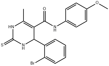 4-(2-bromophenyl)-N-(4-methoxyphenyl)-6-methyl-2-thioxo-1,2,3,4-tetrahydropyrimidine-5-carboxamide Structure