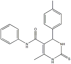 6-methyl-4-(4-methylphenyl)-N-phenyl-2-thioxo-1,2,3,4-tetrahydro-5-pyrimidinecarboxamide Structure
