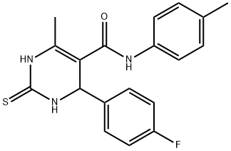 4-(4-fluorophenyl)-6-methyl-N-(4-methylphenyl)-2-thioxo-1,2,3,4-tetrahydro-5-pyrimidinecarboxamide Structure