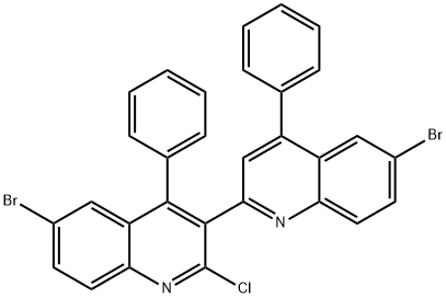 2'-chloro-2,3'-bis[6-bromo-4-phenylquinoline] 구조식 이미지