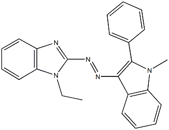 1-ethyl-2-[(1-methyl-2-phenyl-1H-indol-3-yl)diazenyl]-1H-benzimidazole 구조식 이미지