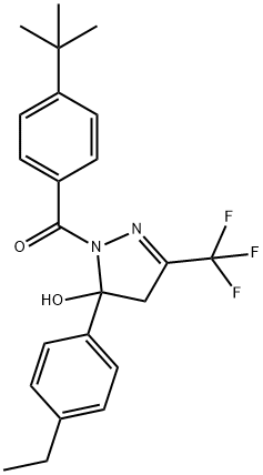 1-(4-tert-butylbenzoyl)-5-(4-ethylphenyl)-3-(trifluoromethyl)-4,5-dihydro-1H-pyrazol-5-ol 구조식 이미지