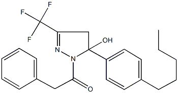 5-(4-pentylphenyl)-1-(phenylacetyl)-3-(trifluoromethyl)-4,5-dihydro-1H-pyrazol-5-ol Structure