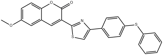 6-methoxy-3-{4-[4-(phenylsulfanyl)phenyl]-1,3-thiazol-2-yl}-2H-chromen-2-one Structure