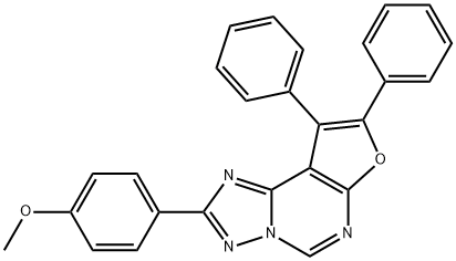 2-(4-methoxyphenyl)-8,9-diphenylfuro[3,2-e][1,2,4]triazolo[1,5-c]pyrimidine Structure