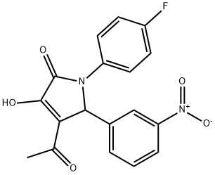 4-acetyl-1-(4-fluorophenyl)-3-hydroxy-5-{3-nitrophenyl}-1,5-dihydro-2H-pyrrol-2-one 구조식 이미지
