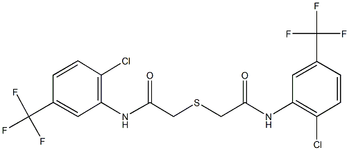 2-({2-[2-chloro-5-(trifluoromethyl)anilino]-2-oxoethyl}sulfanyl)-N-[2-chloro-5-(trifluoromethyl)phenyl]acetamide Structure