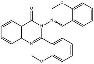 3-[(2-methoxybenzylidene)amino]-2-(2-methoxyphenyl)-4(3H)-quinazolinone 구조식 이미지