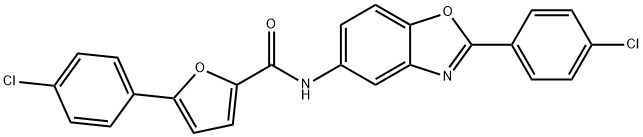 5-(4-chlorophenyl)-N-[2-(4-chlorophenyl)-1,3-benzoxazol-5-yl]-2-furamide Structure