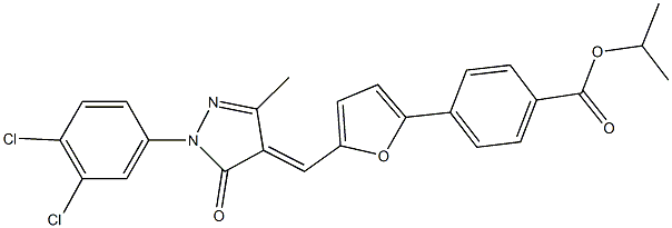 isopropyl 4-(5-{[1-(3,4-dichlorophenyl)-3-methyl-5-oxo-1,5-dihydro-4H-pyrazol-4-ylidene]methyl}-2-furyl)benzoate Structure