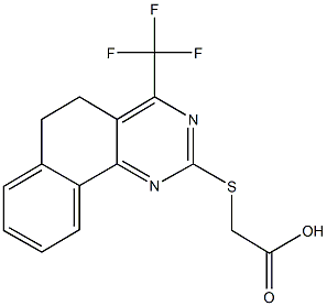 {[4-(trifluoromethyl)-5,6-dihydrobenzo[h]quinazolin-2-yl]sulfanyl}acetic acid Structure