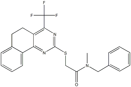 N-benzyl-N-methyl-2-{[4-(trifluoromethyl)-5,6-dihydrobenzo[h]quinazolin-2-yl]sulfanyl}acetamide 구조식 이미지