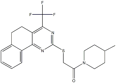 2-(4-methyl-1-piperidinyl)-2-oxoethyl 4-(trifluoromethyl)-5,6-dihydrobenzo[h]quinazolin-2-yl sulfide Structure