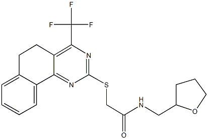 N-(tetrahydro-2-furanylmethyl)-2-{[4-(trifluoromethyl)-5,6-dihydrobenzo[h]quinazolin-2-yl]sulfanyl}acetamide Structure