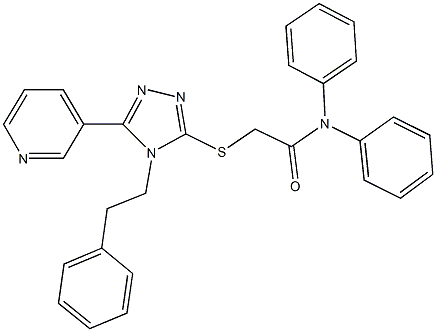 N,N-diphenyl-2-{[4-(2-phenylethyl)-5-(3-pyridinyl)-4H-1,2,4-triazol-3-yl]sulfanyl}acetamide Structure