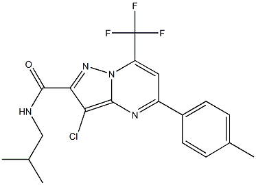 3-chloro-N-isobutyl-5-(4-methylphenyl)-7-(trifluoromethyl)pyrazolo[1,5-a]pyrimidine-2-carboxamide Structure