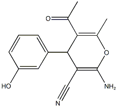 5-acetyl-2-amino-4-(3-hydroxyphenyl)-6-methyl-4H-pyran-3-carbonitrile 구조식 이미지