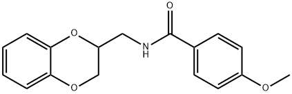 N-(2,3-dihydro-1,4-benzodioxin-2-ylmethyl)-4-methoxybenzamide 구조식 이미지