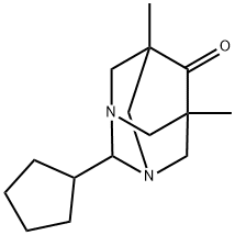 2-cyclopentyl-5,7-dimethyl-1,3-diazatricyclo[3.3.1.1~3,7~]decan-6-one 구조식 이미지