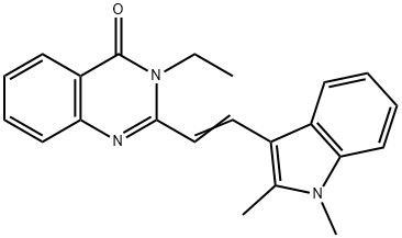 2-[2-(1,2-dimethyl-1H-indol-3-yl)vinyl]-3-ethyl-4(3H)-quinazolinone 구조식 이미지