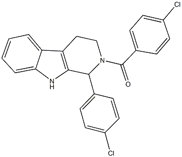 2-(4-chlorobenzoyl)-1-(4-chlorophenyl)-2,3,4,9-tetrahydro-1H-beta-carboline Structure