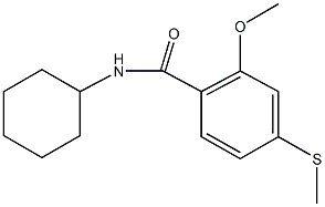 N-cyclohexyl-2-methoxy-4-(methylsulfanyl)benzamide 구조식 이미지