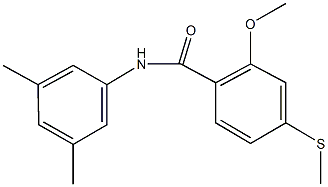 N-(3,5-dimethylphenyl)-2-methoxy-4-(methylsulfanyl)benzamide 구조식 이미지