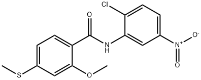 N-{2-chloro-5-nitrophenyl}-2-methoxy-4-(methylsulfanyl)benzamide 구조식 이미지