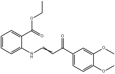 ethyl 2-{[3-(3,4-dimethoxyphenyl)-3-oxo-1-propenyl]amino}benzoate 구조식 이미지