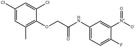 2-(2,4-dichloro-6-methylphenoxy)-N-{4-fluoro-3-nitrophenyl}acetamide 구조식 이미지