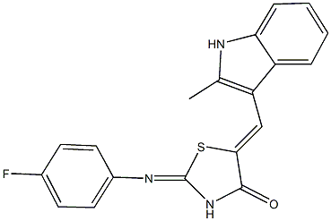 2-[(4-fluorophenyl)imino]-5-[(2-methyl-1H-indol-3-yl)methylene]-1,3-thiazolidin-4-one Structure