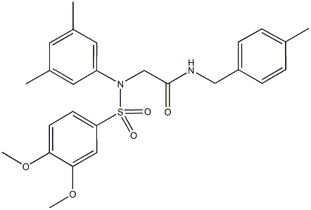 2-{[(3,4-dimethoxyphenyl)sulfonyl]-3,5-dimethylanilino}-N-(4-methylbenzyl)acetamide Structure