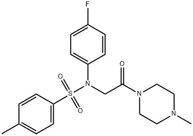 N-(4-fluorophenyl)-4-methyl-N-[2-(4-methyl-1-piperazinyl)-2-oxoethyl]benzenesulfonamide 구조식 이미지