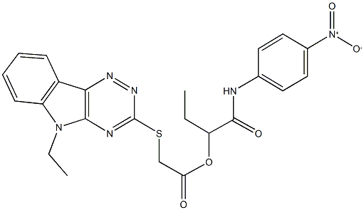 1-({4-nitroanilino}carbonyl)propyl [(5-ethyl-5H-[1,2,4]triazino[5,6-b]indol-3-yl)sulfanyl]acetate 구조식 이미지