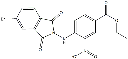 ethyl 4-[(5-bromo-1,3-dioxo-1,3-dihydro-2H-isoindol-2-yl)amino]-3-nitrobenzoate 구조식 이미지